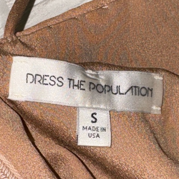 Dress the Population women’s small blue over nude halter high neck dress - Picture 4 of 12